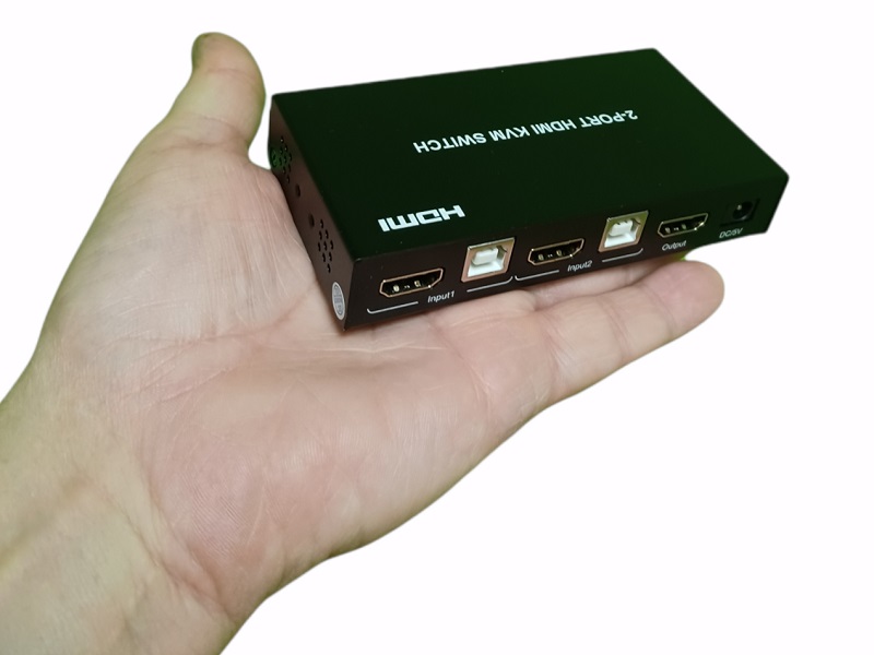KVM HDMI switch med 2-portlåda, ABLEWE USB- och HDMI-switch för att 2  datorer ska kunna dela tangentbord, mus och en HD-skärm, stöder UHD 4K  @30Hz